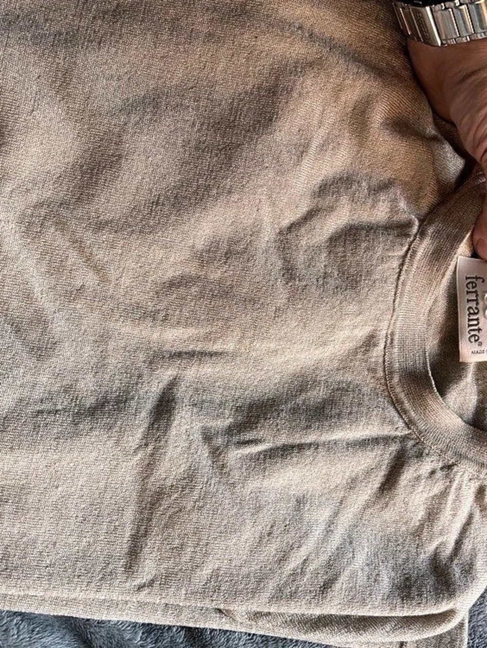 Ferrante Merino wool pullover in Beige Size XL